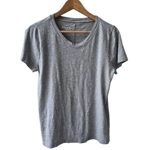 J Crew Girlfriend Tee Heather Grey 100% Cotton Short Sleeve Boxy Fit Size M